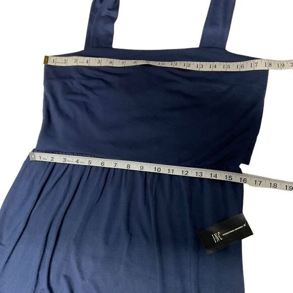 INC International Concepts Maxi Dress Nomad Indigo Sea Blue Square Neck Women La - Picture 5 of 12